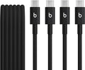 Beats USB-C to USB-C Woven Cable 2 Pack Fast Charging Durable/Tangle-Free Compatible Charger for Apple & Android Devices (1.5 m, 5 ft) - Bolt Black