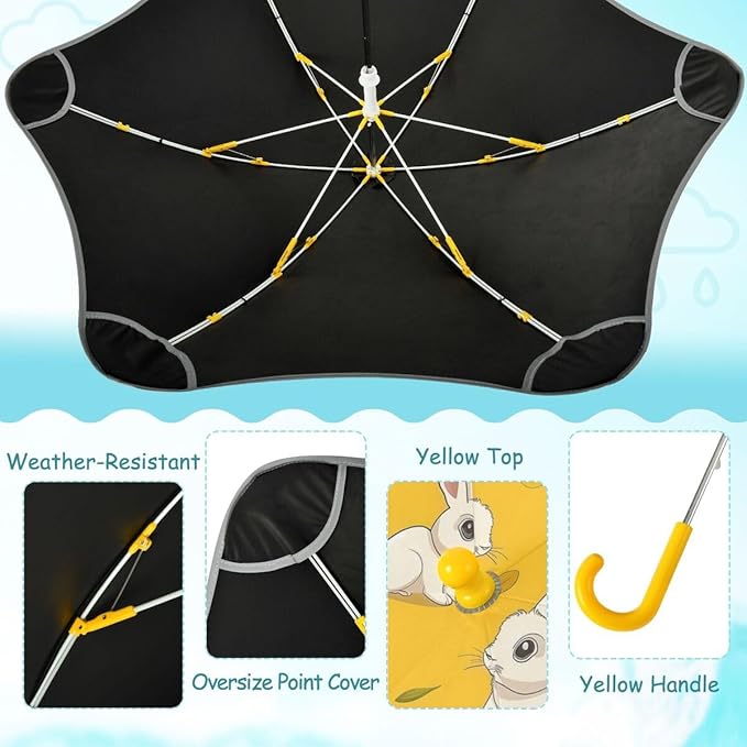 ALAZA Kids Umbrella Stick Umbrellas Cute Umbrella for Boys Girls Toddler UV/Sun Rain Windproof