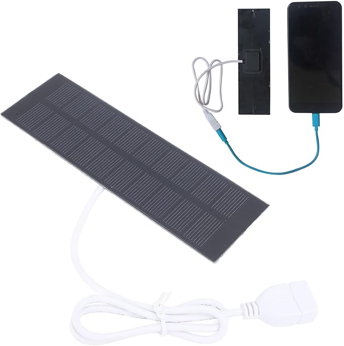 1W Portable Solar Panel, 5V USB Compact Solar Charger for Small Electronics Monocrystalline Silicon Mini Solar Panel Module for Camping Hiking Outdoor Adventures