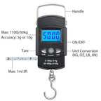 Luggage Weight Scale, Multifunctional Mini 50kg10g Electronic Fishing Luggage Portable Digital Handheld Weight Hook Scale Tool with Ruler Outdoor,for Travel