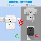3 Way Plug, Multi Plug Outlet, 3 Outlet Adapter, 3 Outlet Extender, Outlet Splitter, Multi Plug Wall Outlet, Wall Outlets Extender, for Ship Home Office White (1 Pack)
