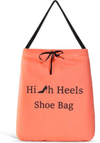Premium Drawstring High Heel Shoe Bag – Travel-Friendly Dustproof Pouch for Heels & Sandals, Lightweight & Durable, 11 Color Options (salmon)