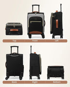 LOVEVOOK Carry On Luggage 22x14x9 Airline Approved, 20 Inch Softside Suitcases with Wheels, Lightweight Spinner Carry on Suitcase with TSA Lock, Water-Resistant Large Capacity Luggage for Travel