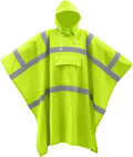 Coume High Visibility Rain Poncho with Large Pocket 50×80 Inch Reflective Rain Coat Safety Jacket Unisex for Outdoor Worker
