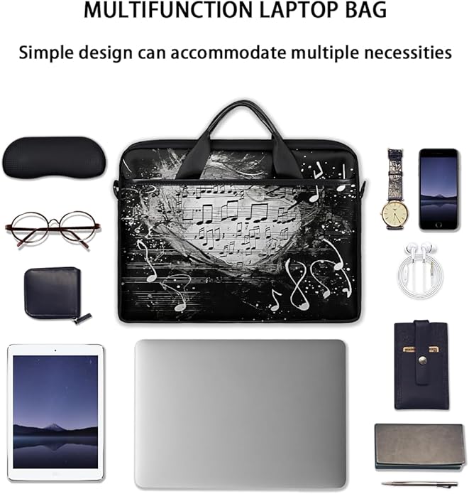 Laptop Shoulder Bag for Women Men, Waterproof Computer Case Messenger Bag Briefcase for Business Office Travel