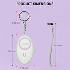 Personal Alarm for Women 140DB Emergency Self-Defense Security Alarm Keychain with LED Light for Women Kids and Elders-2 Pack (Aqua Marine & White)