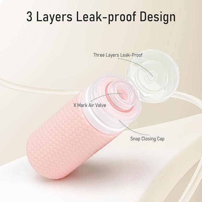 Travel Bottles for Toiletries 2oz 60ml 2 Pack + Cosmetic Jar 40ml 1.35oz Luxury Leather Pattern, Anti-slip Silicone Premium Refillable Bottle Set with Facial Brush for Gym Men Women, Pink