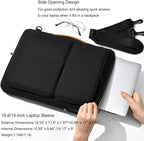 zhongningyifeng Business Laptop Sleeve Briefcase 14/15.6 Inch, Polyester Messenger Bag for Work, Travel, Commute