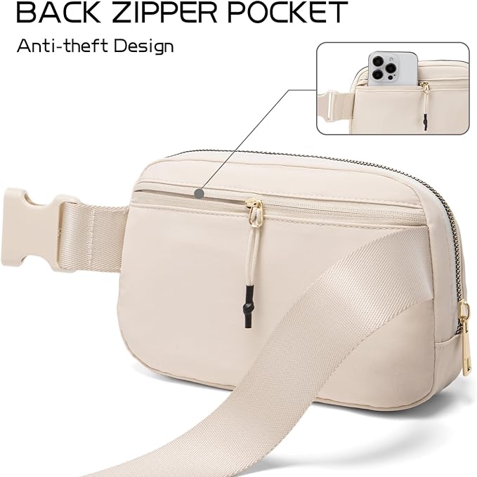 Gitus Belt Bag Fanny Pack Crossbody Bags with Initial Letter Patch Cute Stuff Birthday Gifts for Teenager Girls Trendy Preppy Stuff for Teen Girls(Beige-J)