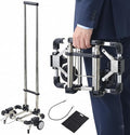 Japard Luggage Cart with 2 Wheels Foldable, Purse Trolley, Portable Travel Dolly Compact Air Travel Loadable 55 lbs, Smallest Folding Carrying Cart Light Weight