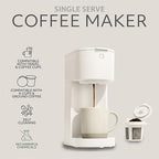 WILLOW Eco Series Single Serve Coffee Maker for K Cup and Ground Coffee, 6 to 12oz Brew Sizes with Strong Brew Option, Small Coffee Machine with Removable Reservoir & Reusable Filter, Eco-Friendly