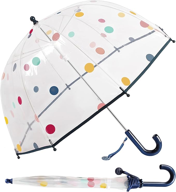 Kids Clear Umbrella for Rain Dome Bubble Umbrellas Windproof for Kids Boys and Girls