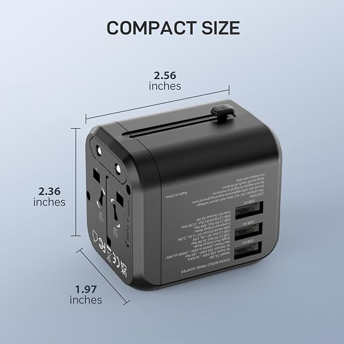 EPICKA 35W Universal Travel Adapter with 2 AC Outlet, European Travel Plug Adapter with PD Fast Charging, 6-Port (2 AC/2 USB-C/3 USB-A) International Power Adapter - Travel Essentials (TA-205, Black)