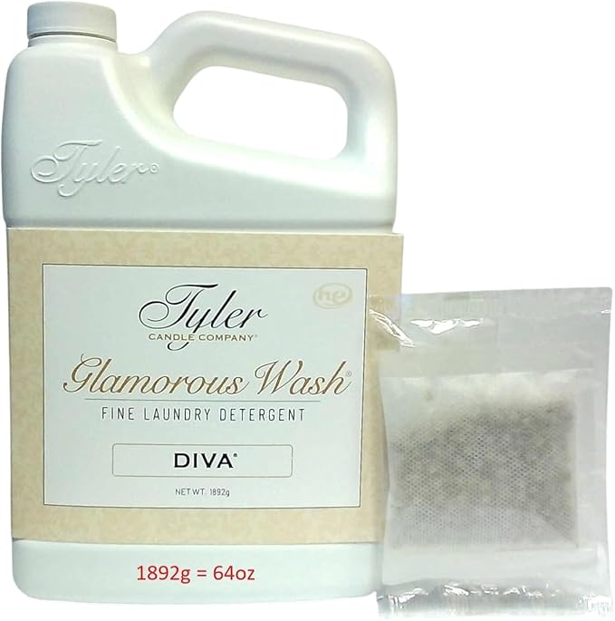 Tyler Candle Wash Diva 64 Fl Oz Laundry Detergent/w Dryer Sachet Single Pouch os