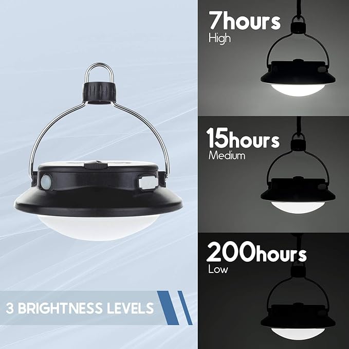 Gen 2 Pro 3000LM UFO Camping Lantern Rechargeable, Portable Tent Light, 200h Runtime, Waterproof for Camping, Canopy, Vendor, Emergency, Outage