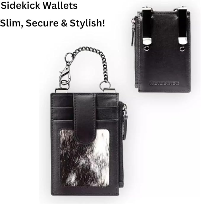 RFID Blocking Boot Wallet with Security Chain & Zipper Lock – Genuine Leather Wallets for Men, Travel Wallets Women, Minimalist Leather Card Holder