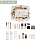 Narwey Checkered Makeup Bag Travel Cosmetic Bag Organizer Toiletry Bag Make Up Bags with Compartments for Women Girls (Large, Mint Green Checkerboard)
