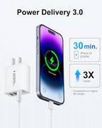 [3 Pack] USB C Charger Block, 40W 4-Port Type C Fast Charging Blocks Dual Port PD Power Adapter + QC USB Wall Charger Plug Multiport Cube USBC Brick for iPhone 17 16 15 14 13 12 11 Pro Max, Samsung