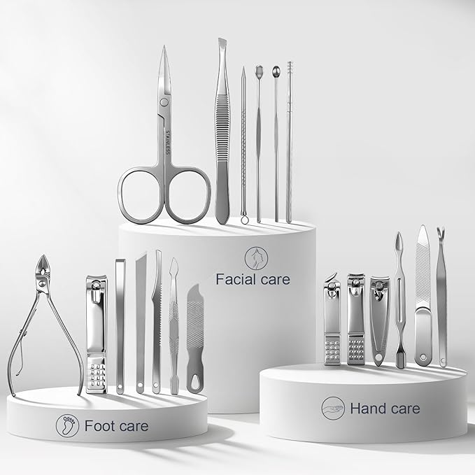 Professional Nail Clippers for Women，Travel Manicure Kit for Men，Nail Clipper Set Care Kit for Beginners with Everything