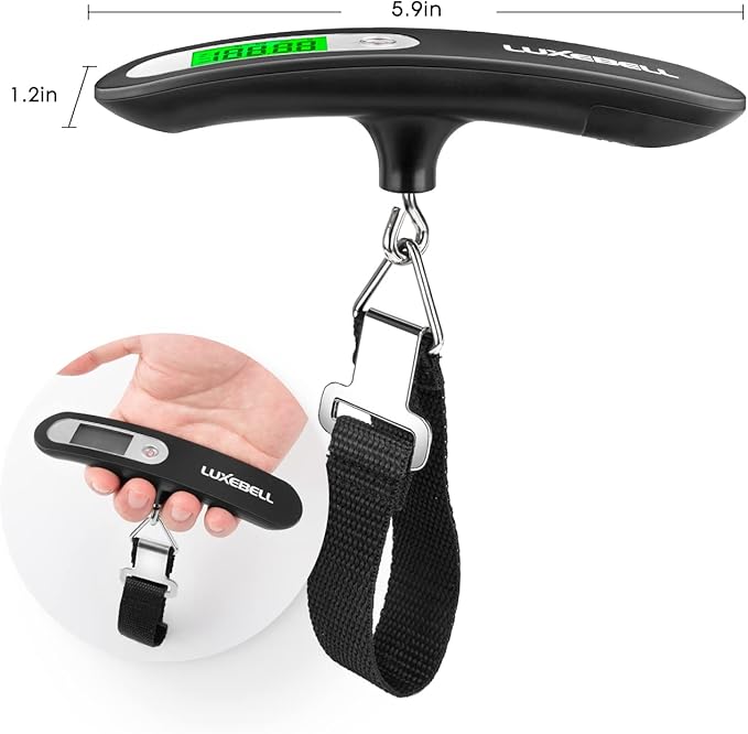 Digital Luggage Scale Vacation Travel Essentials Accessories Gifts for Traveler Portable Suitcase Handheld Weight Scale 110 lbs Hanging Baggage Travel Must Haves