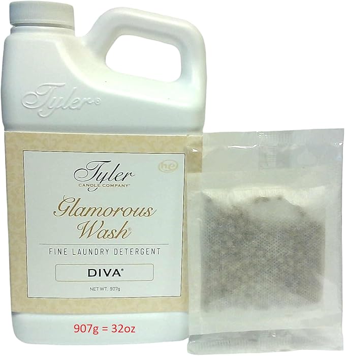 Tyler Candle Wash Diva 32 Fl Oz Laundry Detergent/w Dryer Sachet Single Pouch s