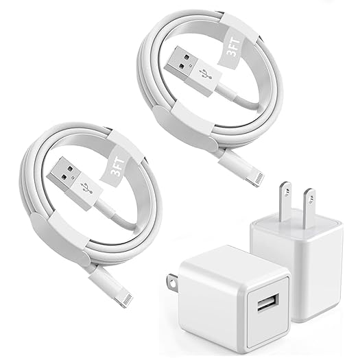 Apple iPhone Charger,[Apple MFi Certified]iPhone Charger 2Pack 3FT Lightning Cable AppleCharging Cord USB Wall Charger Travel Plug Adapter for iPhone 14/13/12 Mini/11 Pro Max/10/XS/XR/X/8/SE2022,iPad