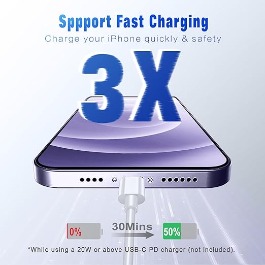 USB C to Lightning Cable [Apple MFi Certified] 2Pack 10FT iPhone Fast Charger Cable Power Delivery Type C Charging Cord Compatible with iPhone 14 13 12 11 Pro Max X XS XR 8 7 6s Plus SE，White