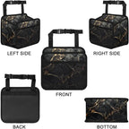 Car Backseat Organizer, PU Leather Back of Seat Cars Hanging Organizer with Pockets Leakproof Car Garbage Bag Hanging Cars Seat Storage Box Travel Accessories Foldable (Marble Black)