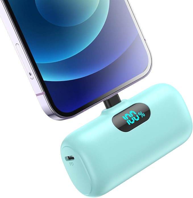 Small Portable Charger for iPhone 5000mAh, PD Fast Charging Power Bank,Mini Battery Pack Portable Phone Charger Travel Essentials for iPhone 14/14 Pro Max/13/13 Pro/12 Pro/11/XS/XR/X/8/7/6/SE Series
