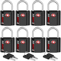 Forge Small Size TSA Approved Luggage Locks: Key Locks for Travel. Ultra Secure Dimple Key Travel Locks Alloy Body Luggage Locks. Black 8 Pack.