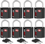 Forge Small Size TSA Approved Luggage Locks: Key Locks for Travel. Ultra Secure Dimple Key Travel Locks Alloy Body Luggage Locks. Black 8 Pack.