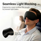 Blackout Weighted Eye Mask for Sleeping: 3D Contoured Gentle-Pressure Sleep Mask for Men & Women - Airplane Travel & Night Shift Essentials, Zero Eye Pressure, Breathable Blindfold, Black