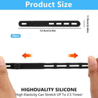 20 Pcs Black Silicone Cable Ties, Reusable Cable Straps Wire Organizer, Cable Management Cord Organizer for Fastening Earphone Phone Charger Home Office Desk Kitchen Appliances Cable Cords Wires