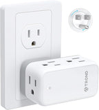 TROND Outlet Extender with 360 Rotating Plug, 6 AC Outlet Splitter, Turn One into Multiple Sideways Plug Adapter, Small Power Extension for Home Office Travel Cruise Ship Essentials