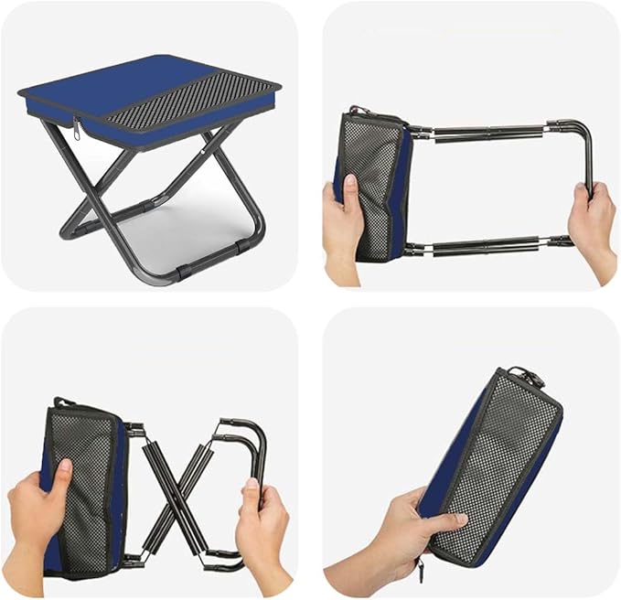 2-in-1 Collapsible Camping Stool & Sling Bag / 220LB Load Capacity Folding Portable Fishing Stool/Collapsible Stool for Camping, Hiking, Fishing, Gardening & Beach Outdoor Activities