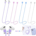 Magnetic Anti-Lost Straps for AirPods,4 Pack Ultra Strong Magnetic AirPods Strap Anti-Lost Neck Rope Cord,Soft Silicone Sports Lanyard Compatible with AirPods 1&2/ Pro /2nd/3rd(Pink+Purple+Blue+White)