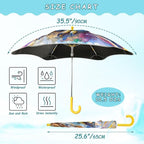 ALAZA Kids Umbrella Stick Umbrellas Cute Umbrella for Boys Girls Toddler UV/Sun Rain Windproof