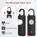 Rechargeable Personal Alarms for Women - Christmas Birthday Gifts for Women, Stocking Stuffers for Teen Girl, Daughter, Safety Keychain Flashlight, Siren Alarm, Travel College Essentials (Black)