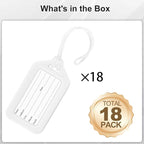 18 Pack Luggage Tag Bright Luggage Tags for Suitcases Bag Tags Name Tags for Kids Travel Accessories Must Haves by Sodsay (White)