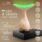 GLO24K 7 Color Beauty Device – Triple LED Action & Vibration Technology Facial and Neck Massager (Beige, 1 Pack)