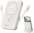 for Magsafe Portable Charger,10000mAh Magnetic Power Bank with Foldable Stand,PD22.5W Fast Charging with USB-C Cable,Wireless Portable Charger for iPhone 17/16/15/14/13/12 Series, Creamy White