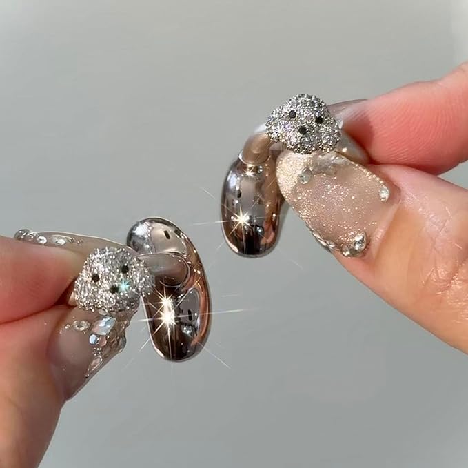 Rhinestone for Clip on Earbuds Open Ear Accessories, Elegant Zirconia Decorative Earphone Accessories, Removable Exquisite DIY Decoration