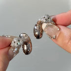 Rhinestone for Clip on Earbuds Open Ear Accessories, Elegant Zirconia Decorative Earphone Accessories, Removable Exquisite DIY Decoration