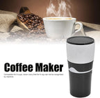 Portable Drip Coffee Maker Travelling Drip Coffee Machine K Cup Coffee Machine Capsules Drip Coffee Machine Portable Coffee Maker for Travel Camping(Black and white)