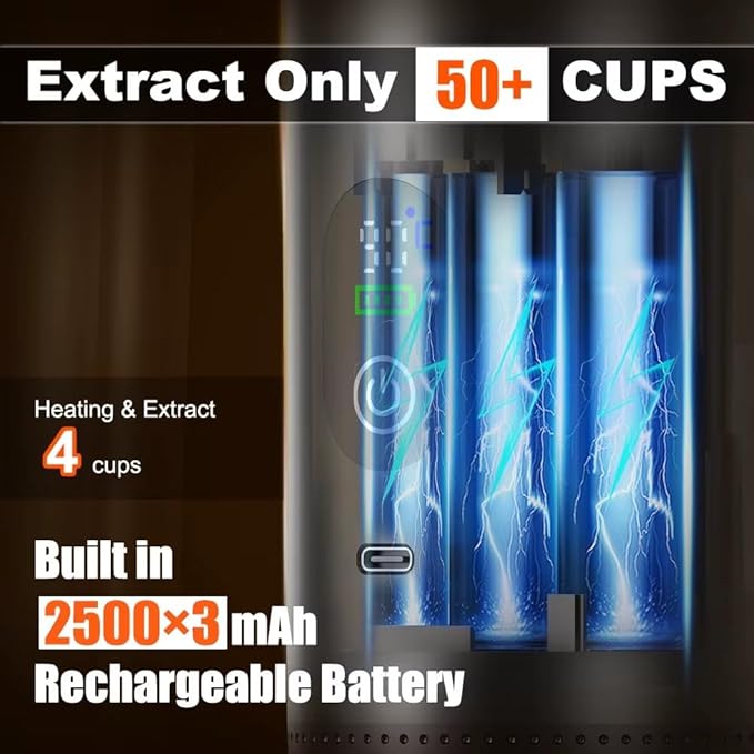 Portable 3-in-1 Espresso Coffee Maker – Self-Heating, Rechargeable USB-C & Smart LED Display, 20-Bar Extraction, Works with Ground Coffee & NS/DG Capsules, Camping (Grey)