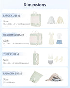 Narwey 6 Set/5 Set Compression Packing Cubes for Travel Kids Women Carry on, Packing Organizers Bag for Backpack Luggage Suitcase Duffle Bags