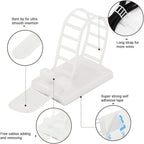 100Pcs Adhesive Cable Management Clips with 50Pcs Zip Ties, Adjustable Nylon Cable Strap Ties Wire Clips Clamps Organizer, Extra Screw & Hole - 3.55 Inch White