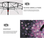MRTLLOA 40/49/56 Inch Oversize Windproof Inverted Reverse Upside Down Umbrella, Golf Size Rain Umbrella, Double Layer, C-Shaped Handle for Men, Women and Kids
