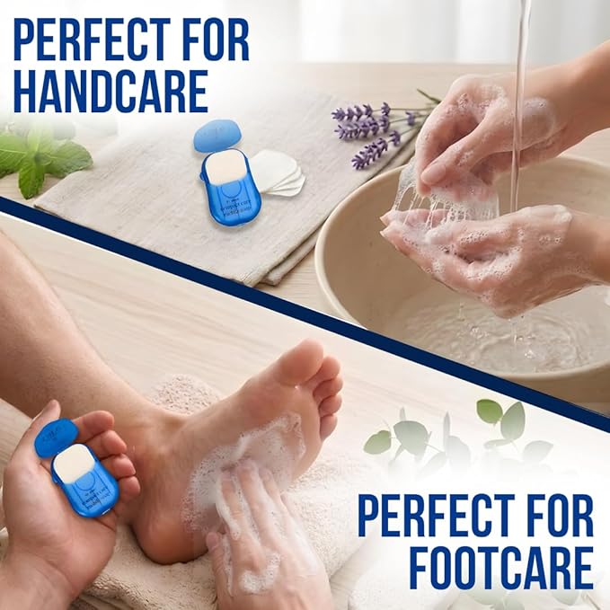 Portable Soap Sheets – 500pcs (10 Travel Cases × 50 Sheets) – Pocket Size Biodegradable Hand Wash Paper - Hand Washing Paper Soap Sheets for school Travel, Camping, Foot and Hand Care