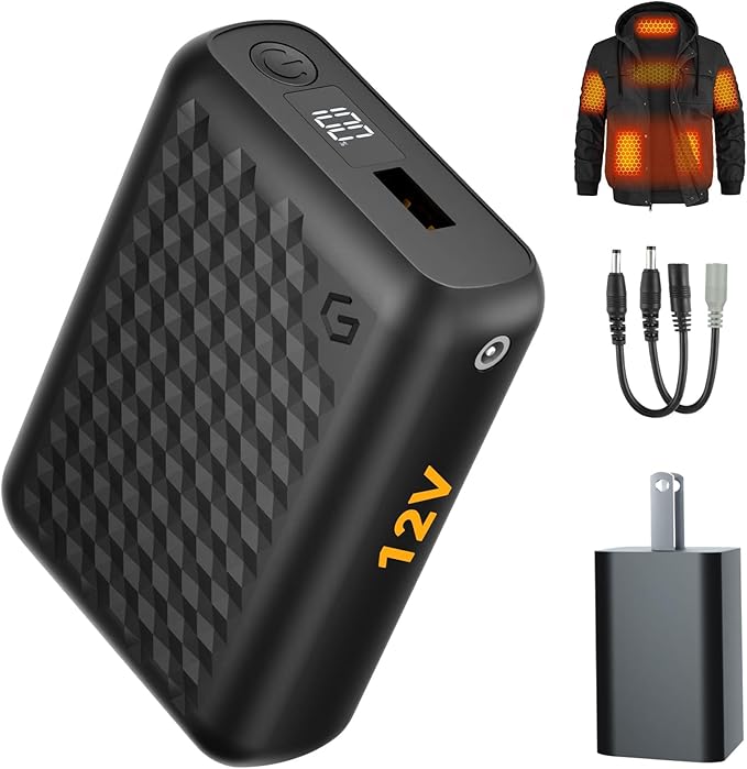 RIAFOX 12v 18400mAh Battery Pack Big Capacity Fast Charge Heated Women Men Jacket Portable USB Power Bank for Wulcea Genovega Dewbu Venustas Vergoo Hecusma Gotobi Soljikye Ororo Tidewe YHQ